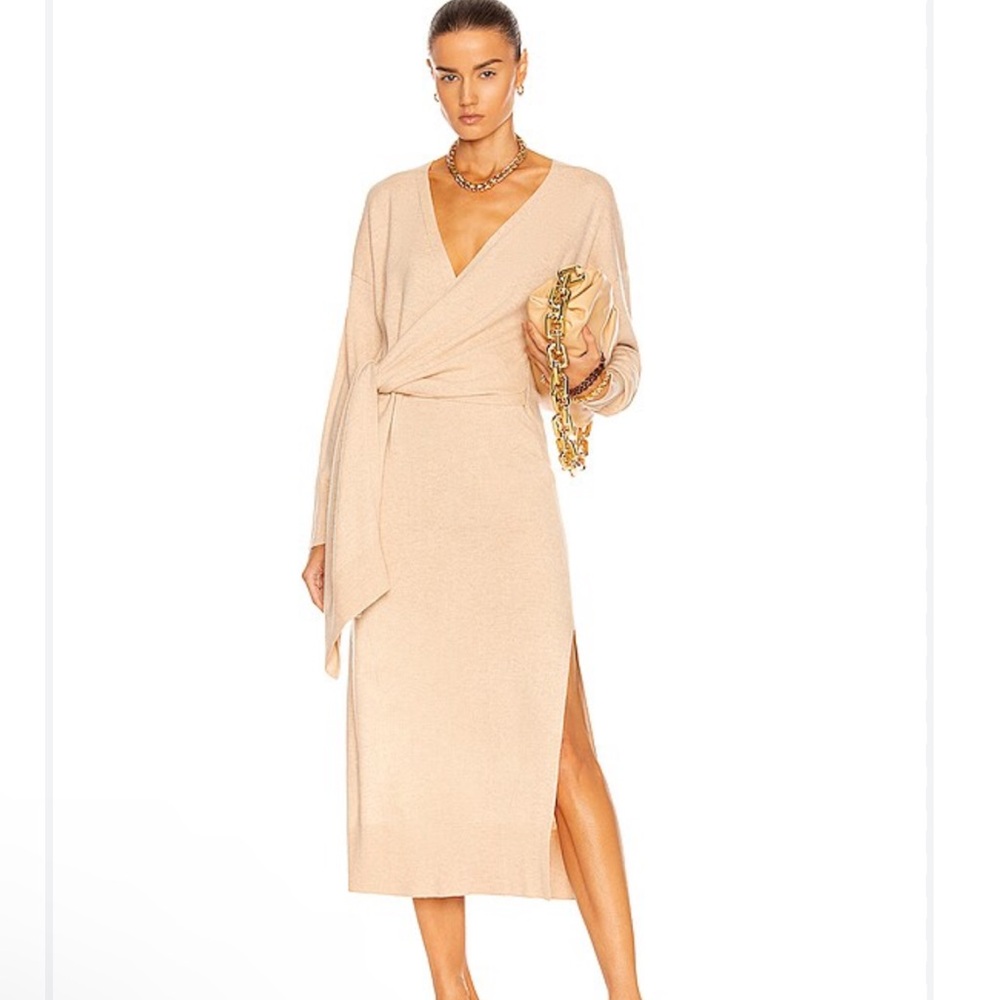 Jonathan Simkhai Skyla Knit Wrap Sweater Midi Dress NWOT